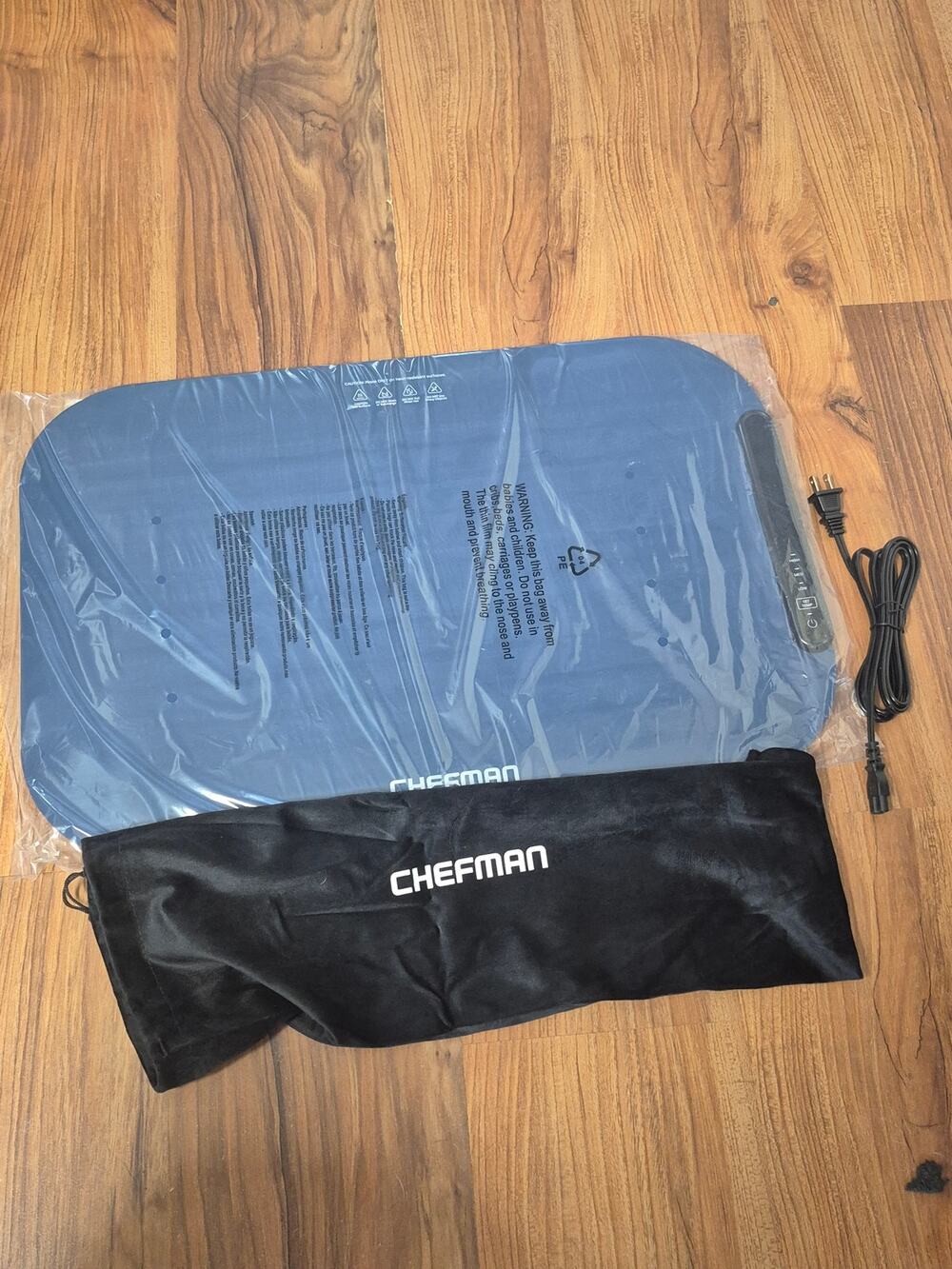 Chefman Roll n' Go Rollable Warming Mat 23" x 15" Blue With Storage Bag 3 Temps